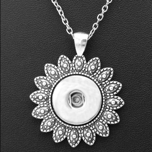 FLOWER SNAP 18MM Ginger Snap Necklace Statement - Picture 1 of 6